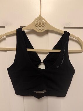 Gymshark Whitney Simmons Black Sports Bra Size Medium Cutout Ring